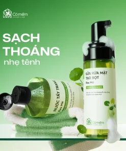 Combo Chăm Sóc Da 2 Bước Nước Tẩy Trang Và Bọt Rửa Mặt Rau Má.
